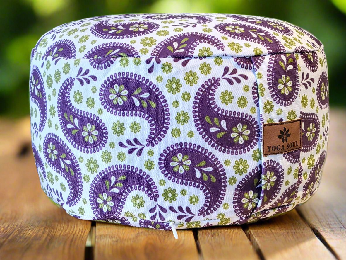 RONDO Meditation Cushion | Paisley | Purple - Yoga Soul