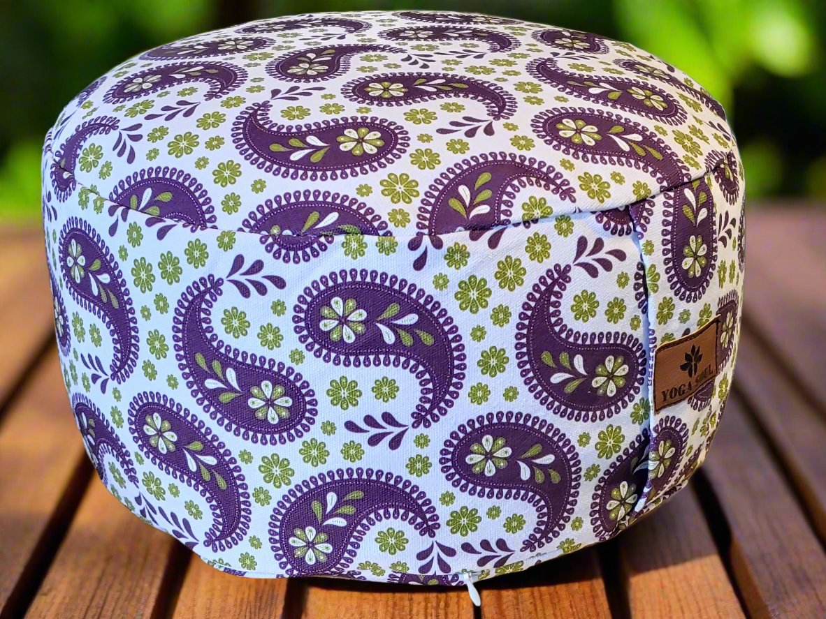 RONDO Meditation Cushion | Paisley | Purple - Yoga Soul