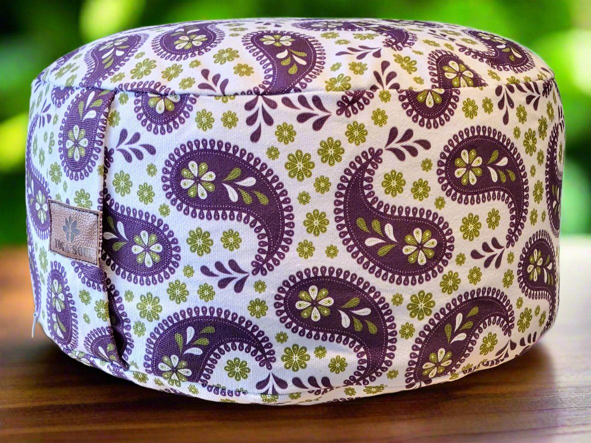RONDO Meditation Cushion | Paisley | Purple - Yoga Soul