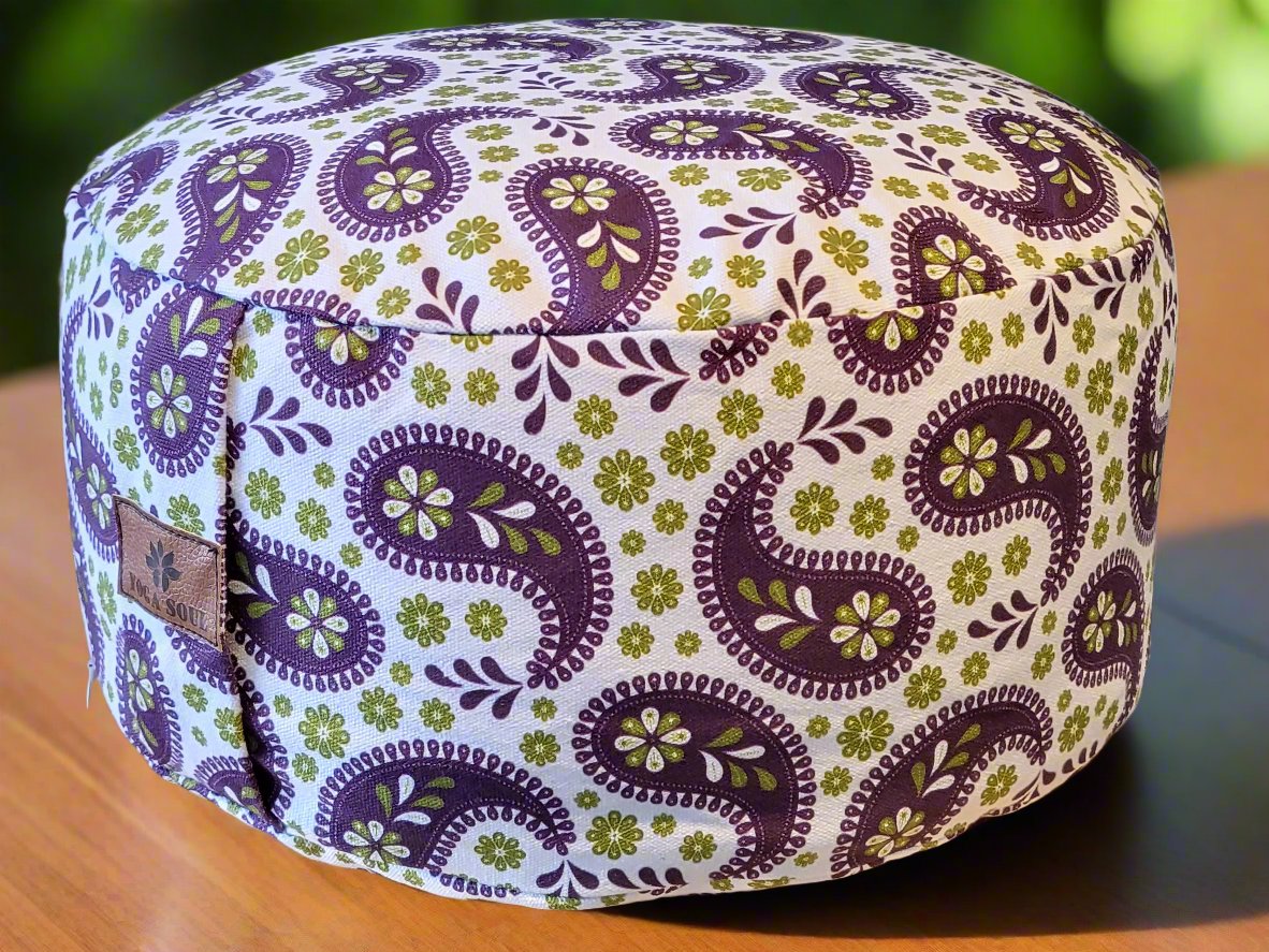 RONDO Meditation Cushion | Paisley | Purple - Yoga Soul