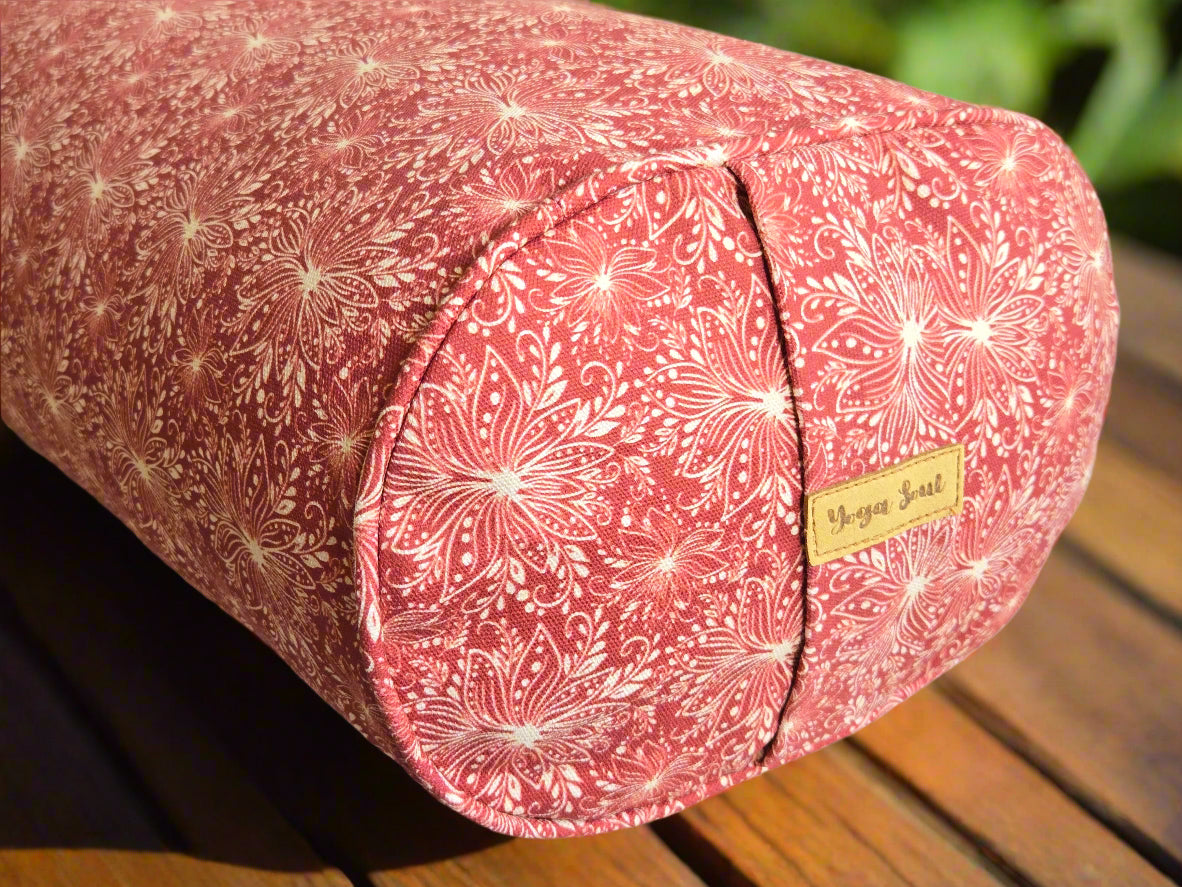 Oval Yoga Bolster | Lotus | Rust - Yoga Soul