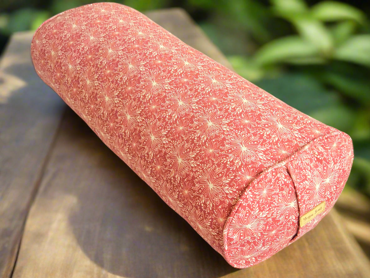 Oval Yoga Bolster | Lotus | Rust - Yoga Soul