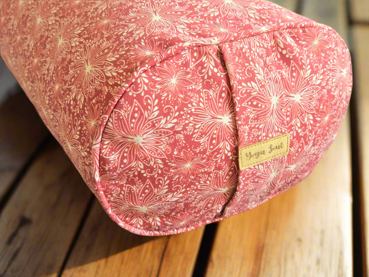 Oval Yoga Bolster | Lotus | Rust - Yoga Soul