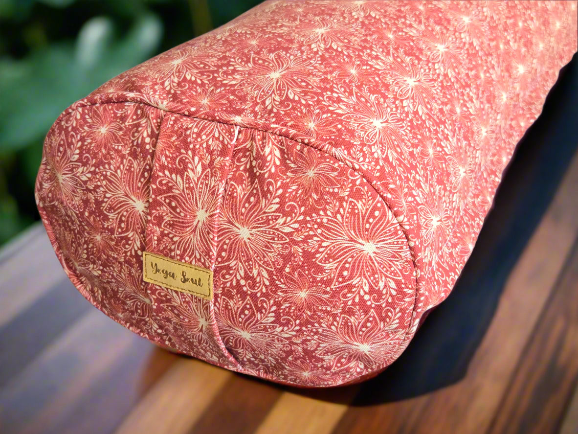 Oval Yoga Bolster | Lotus | Rust - Yoga Soul