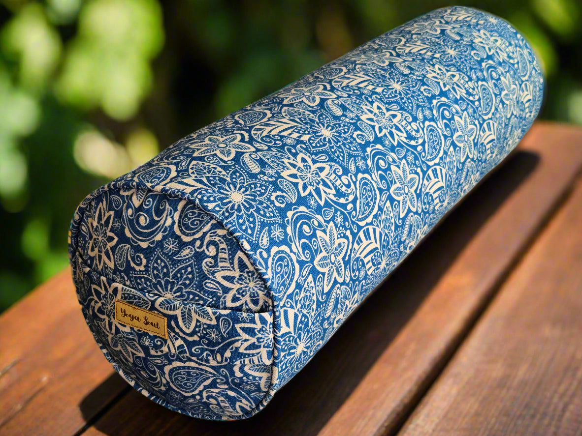 Round Yoga Bolster | StarFlower | Indigo Blue - Yoga Soul