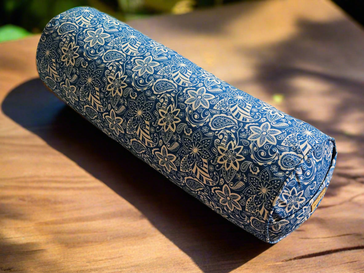 Round Yoga Bolster | StarFlower | Indigo Blue - Yoga Soul