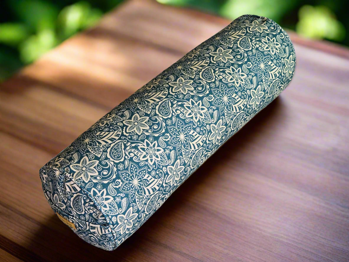 Round Yoga Bolster | StarFlower | Teal - Yoga Soul