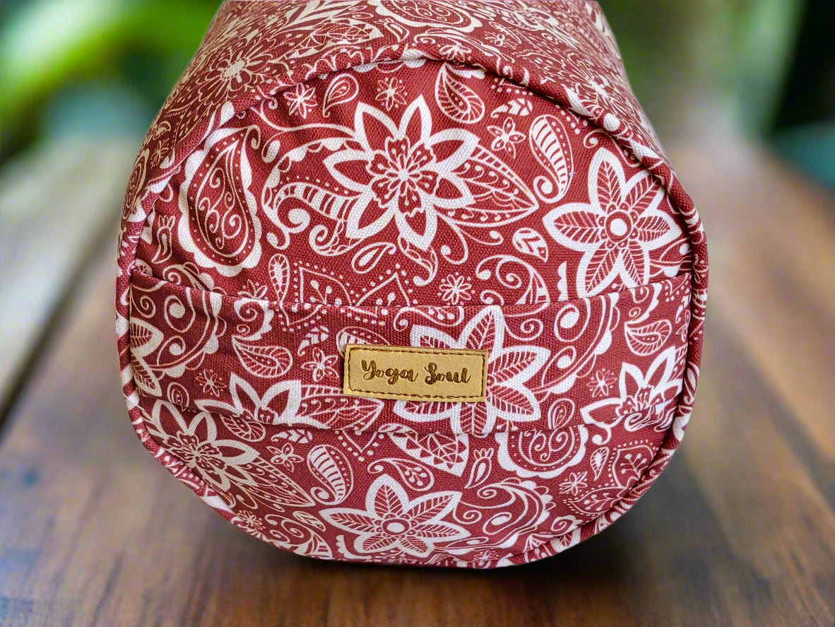 Round Yoga Bolster | StarFlower | Rust - Yoga Soul