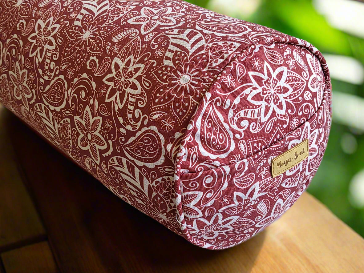 Round Yoga Bolster | StarFlower | Rust - Yoga Soul