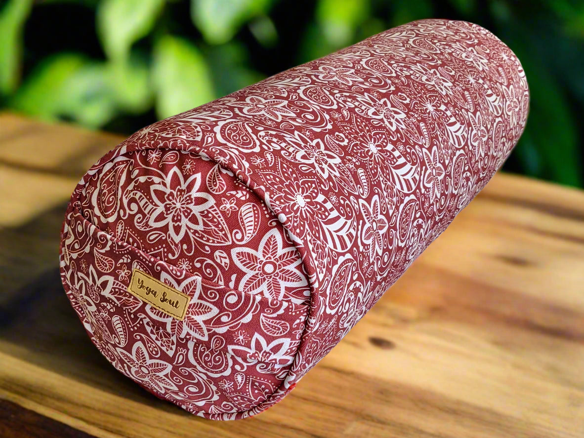 Round Yoga Bolster | StarFlower | Rust - Yoga Soul