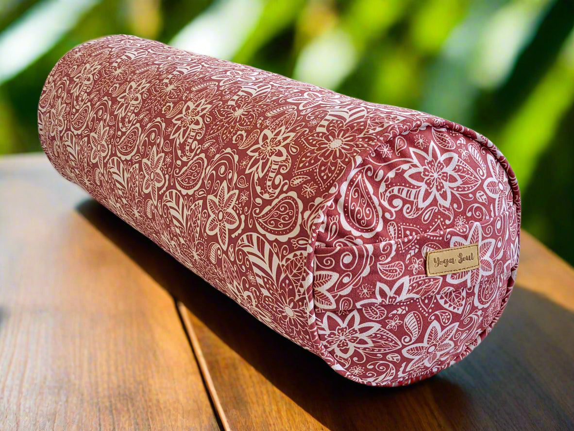 Round Yoga Bolster | StarFlower | Rust - Yoga Soul