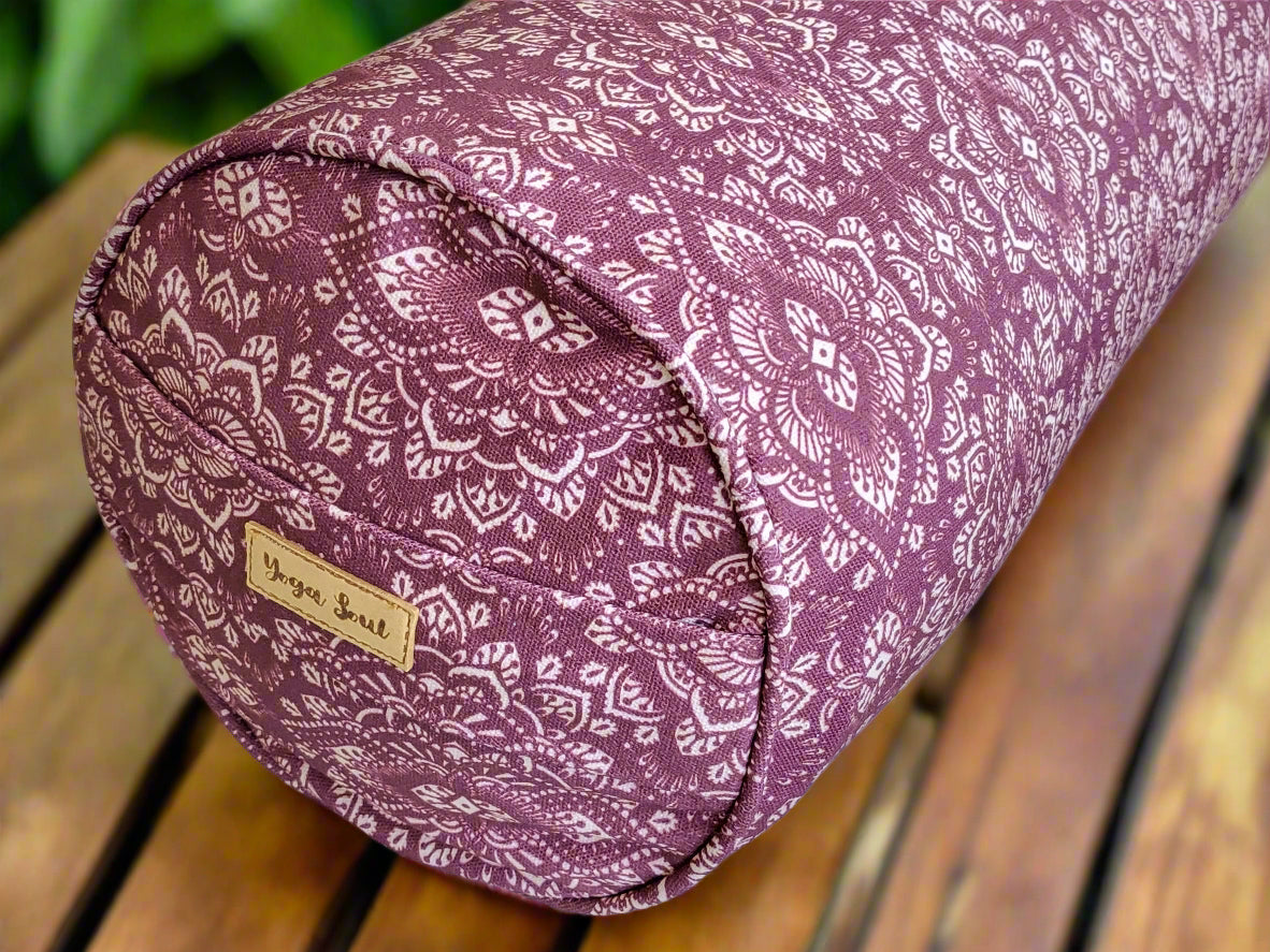 Round Yoga Bolster | Mandala | Amethyst - Yoga Soul