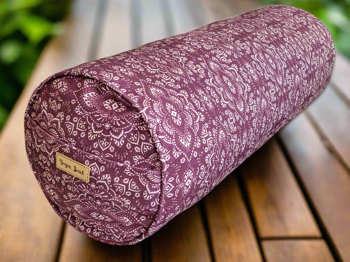 Round Yoga Bolster | Mandala | Amethyst - Yoga Soul
