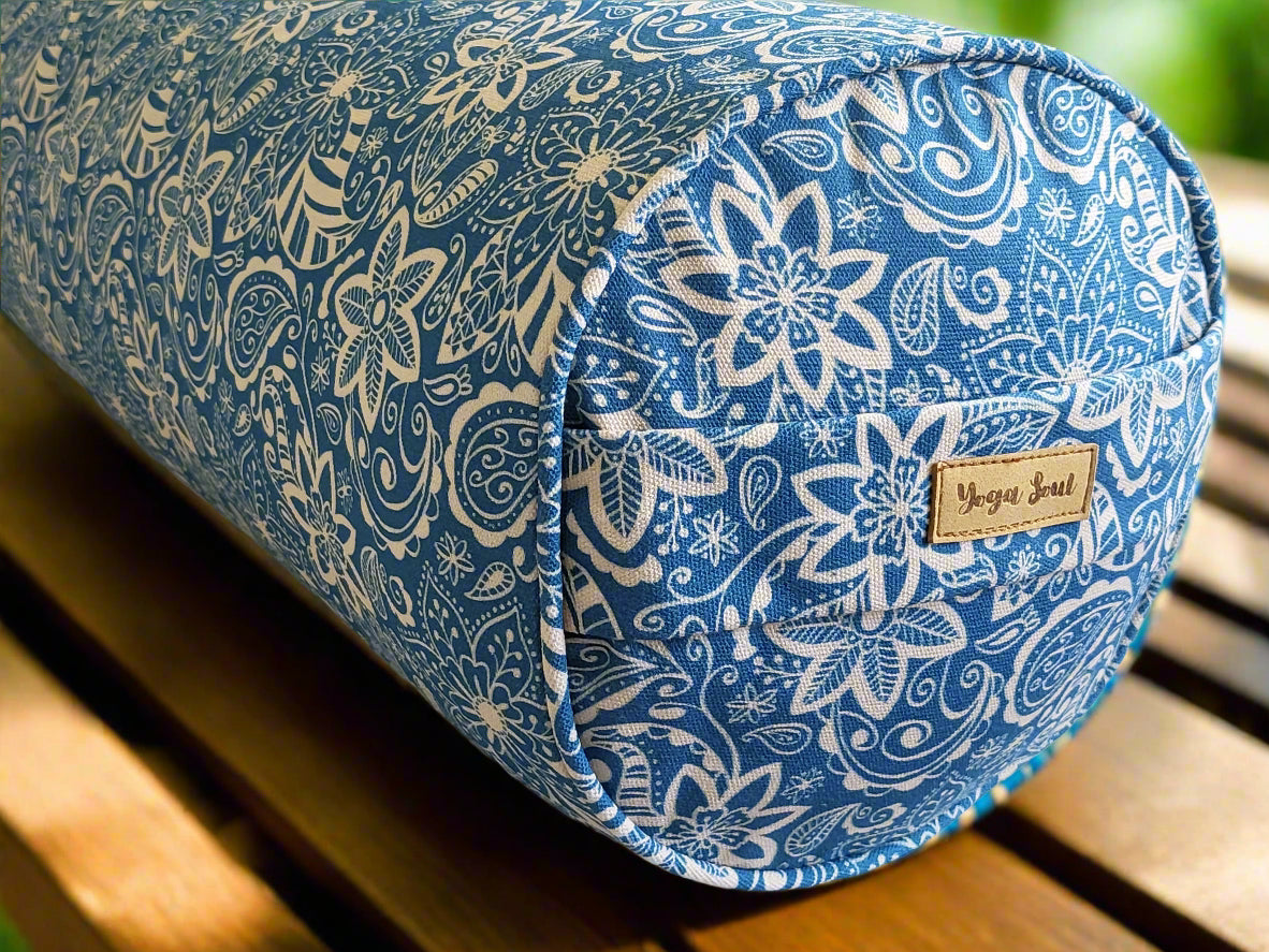 Round Yoga Bolster | StarFlower | Indigo Blue