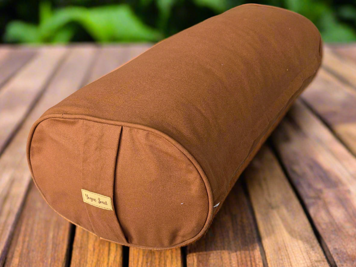 Oval Yoga Bolster | Pure | Caramel - Yoga Soul