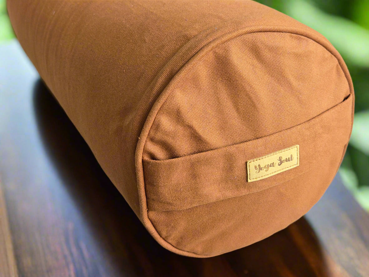 Round Yoga Bolster | Pure | Caramel - Yoga Soul