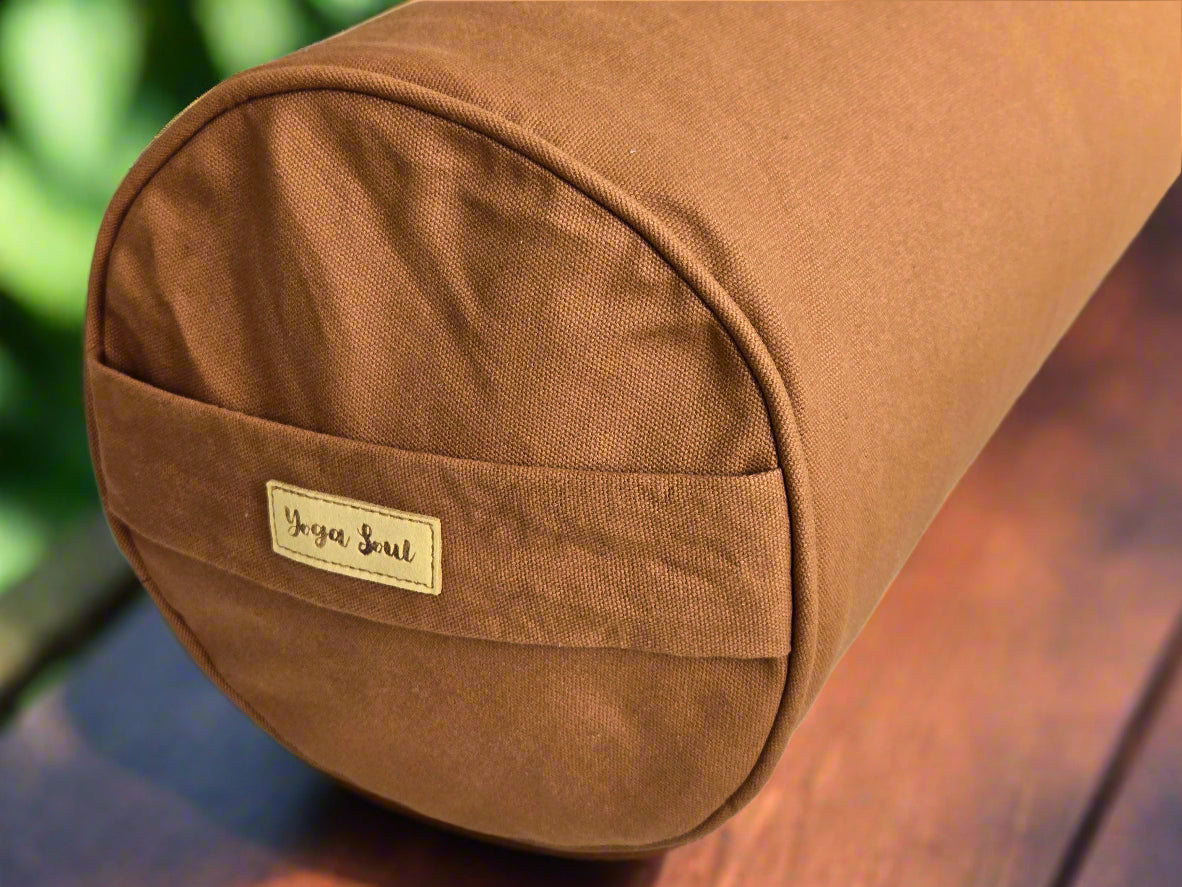 Round Yoga Bolster | Pure | Caramel - Yoga Soul
