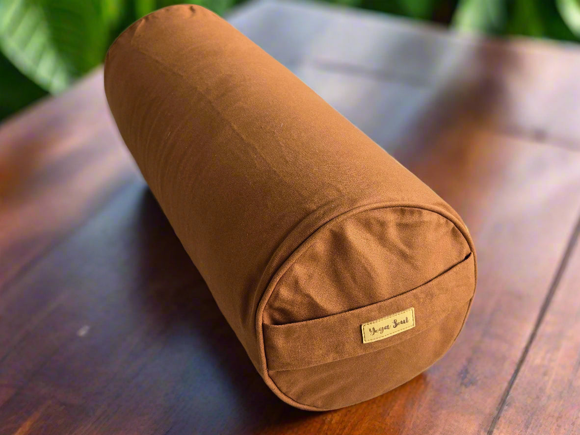 Round Yoga Bolster | Pure | Caramel - Yoga Soul