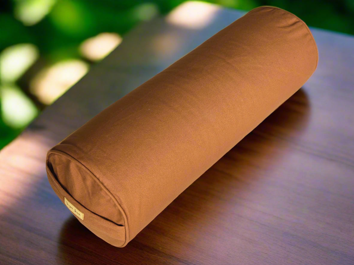 Round Yoga Bolster | Pure | Caramel - Yoga Soul