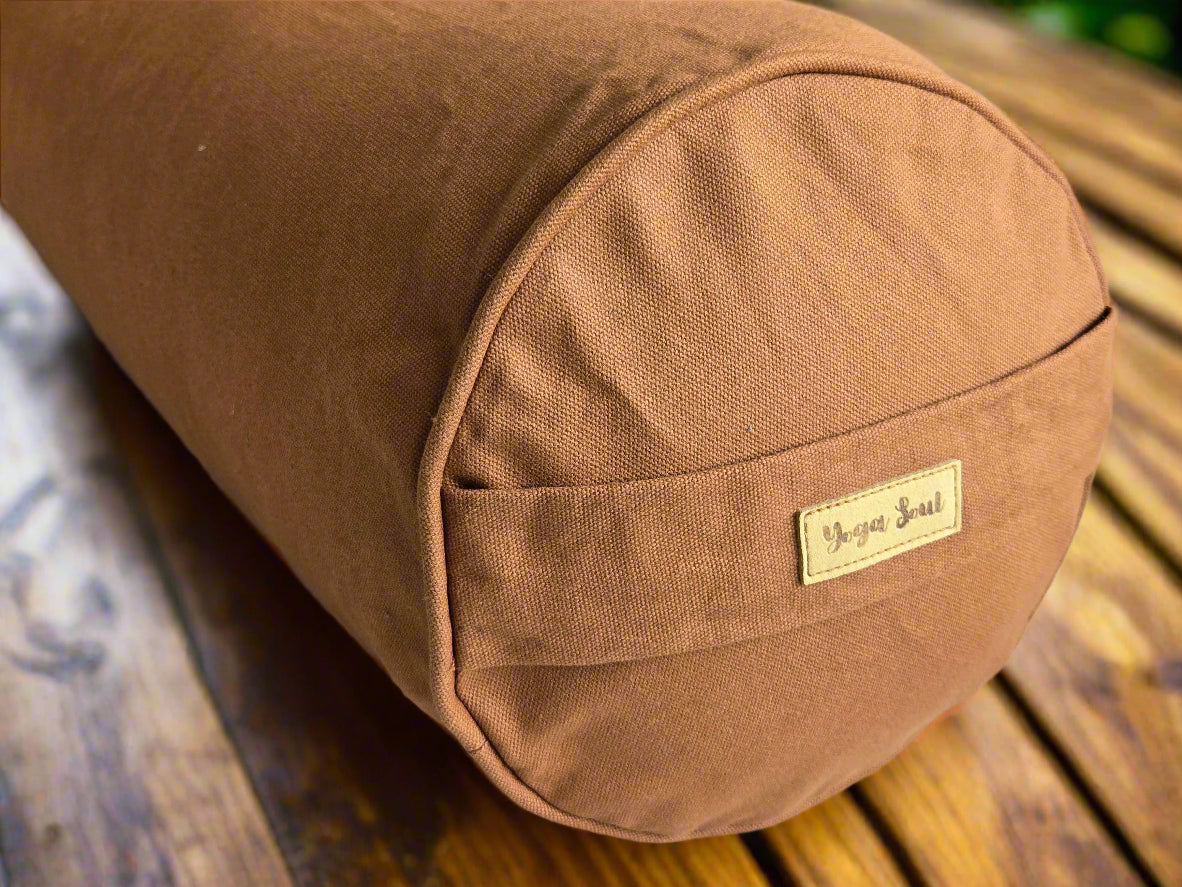 Round Yoga Bolster | Pure | Caramel - Yoga Soul