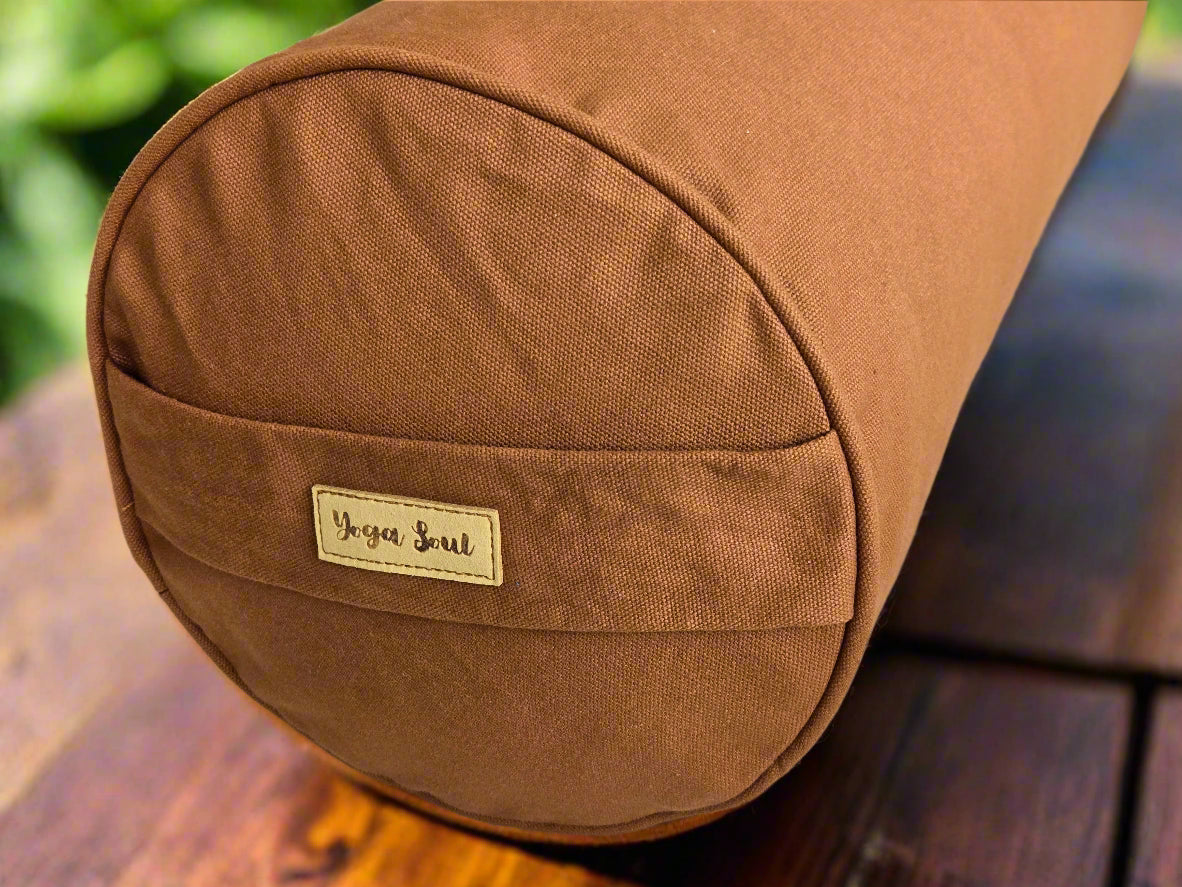 Round Yoga Bolster | Pure | Caramel - Yoga Soul