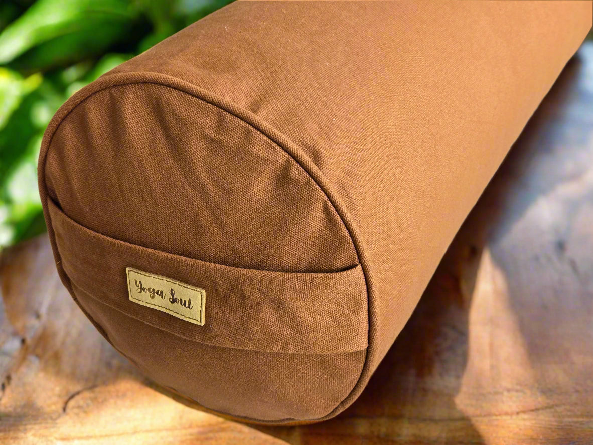 Round Yoga Bolster | Pure | Caramel - Yoga Soul