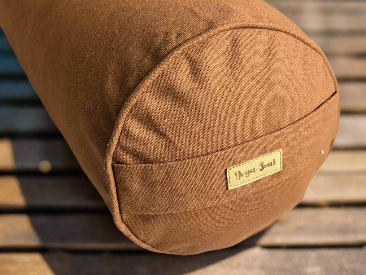 Round Yoga Bolster | Pure | Caramel - Yoga Soul