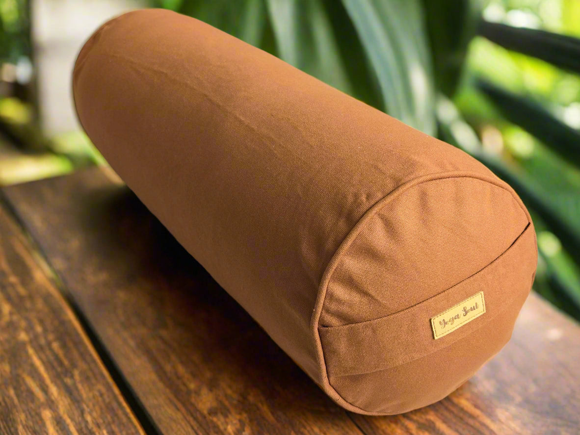 Round Yoga Bolster | Pure | Caramel - Yoga Soul