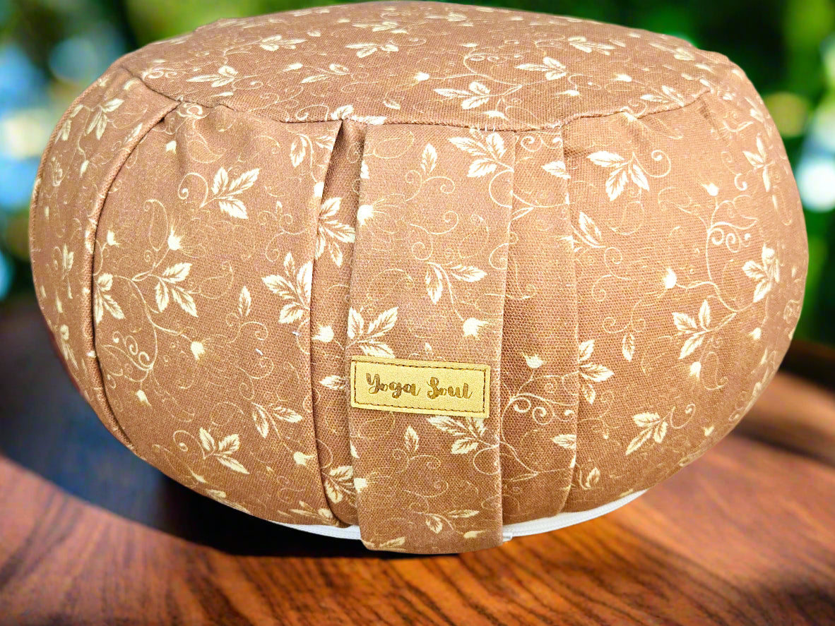 ZAFU Meditation Cushion | Sacred Lotus | Almond - Yoga Soul