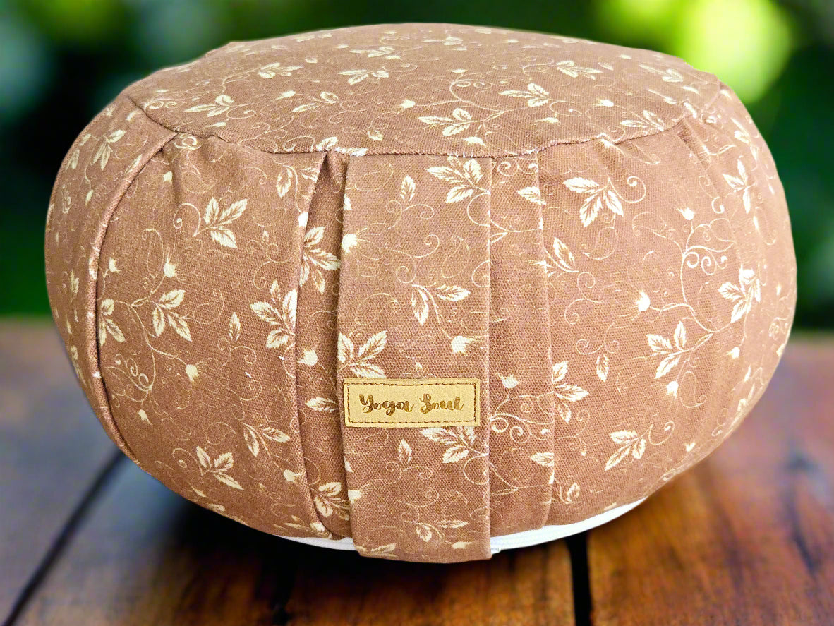 ZAFU Meditation Cushion | Sacred Lotus | Almond - Yoga Soul