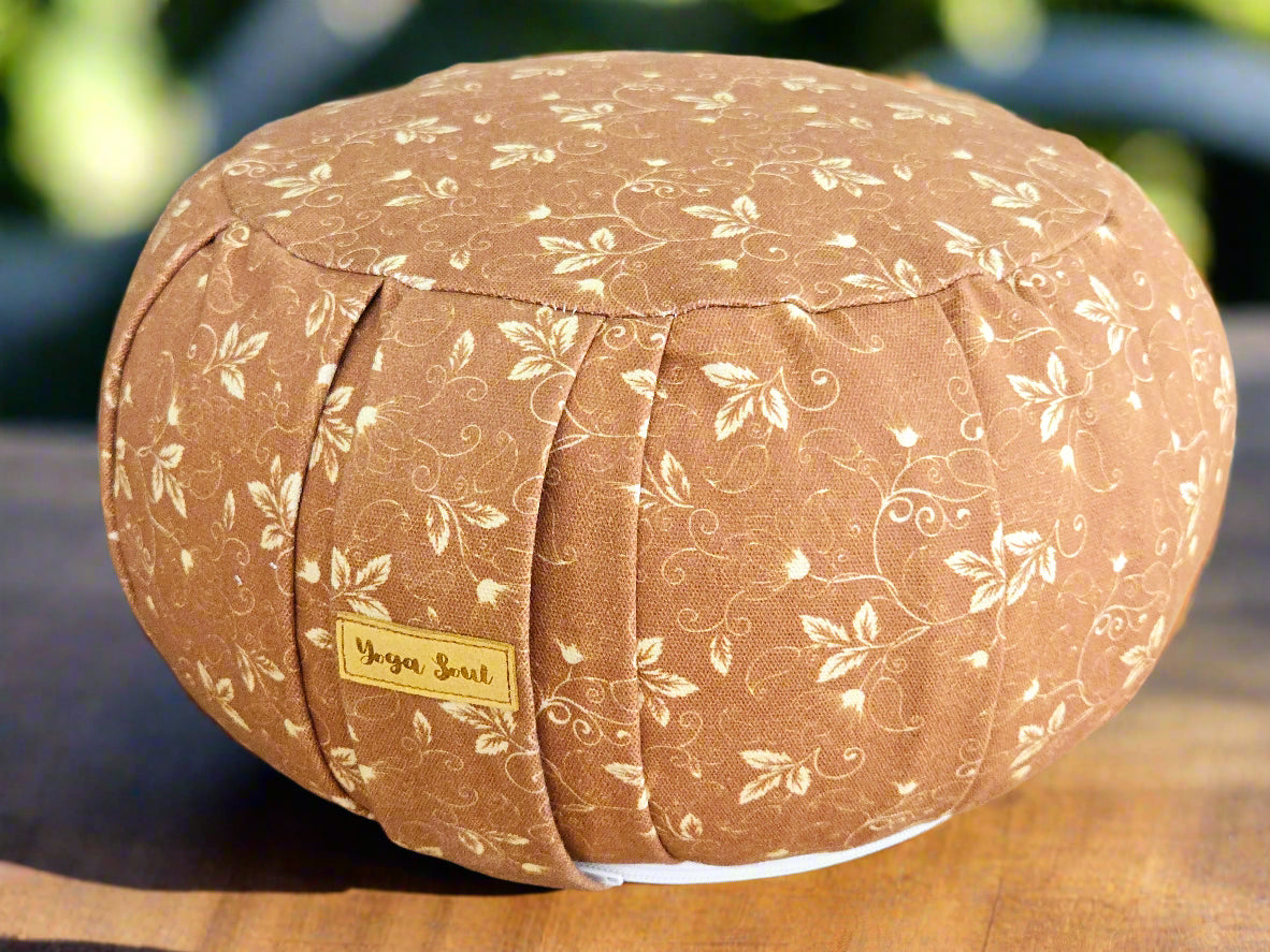 ZAFU Meditation Cushion | Sacred Lotus | Almond - Yoga Soul