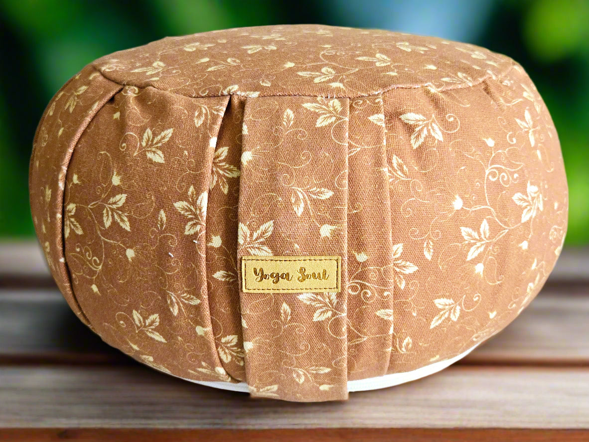 ZAFU Meditation Cushion | Sacred Lotus | Almond - Yoga Soul