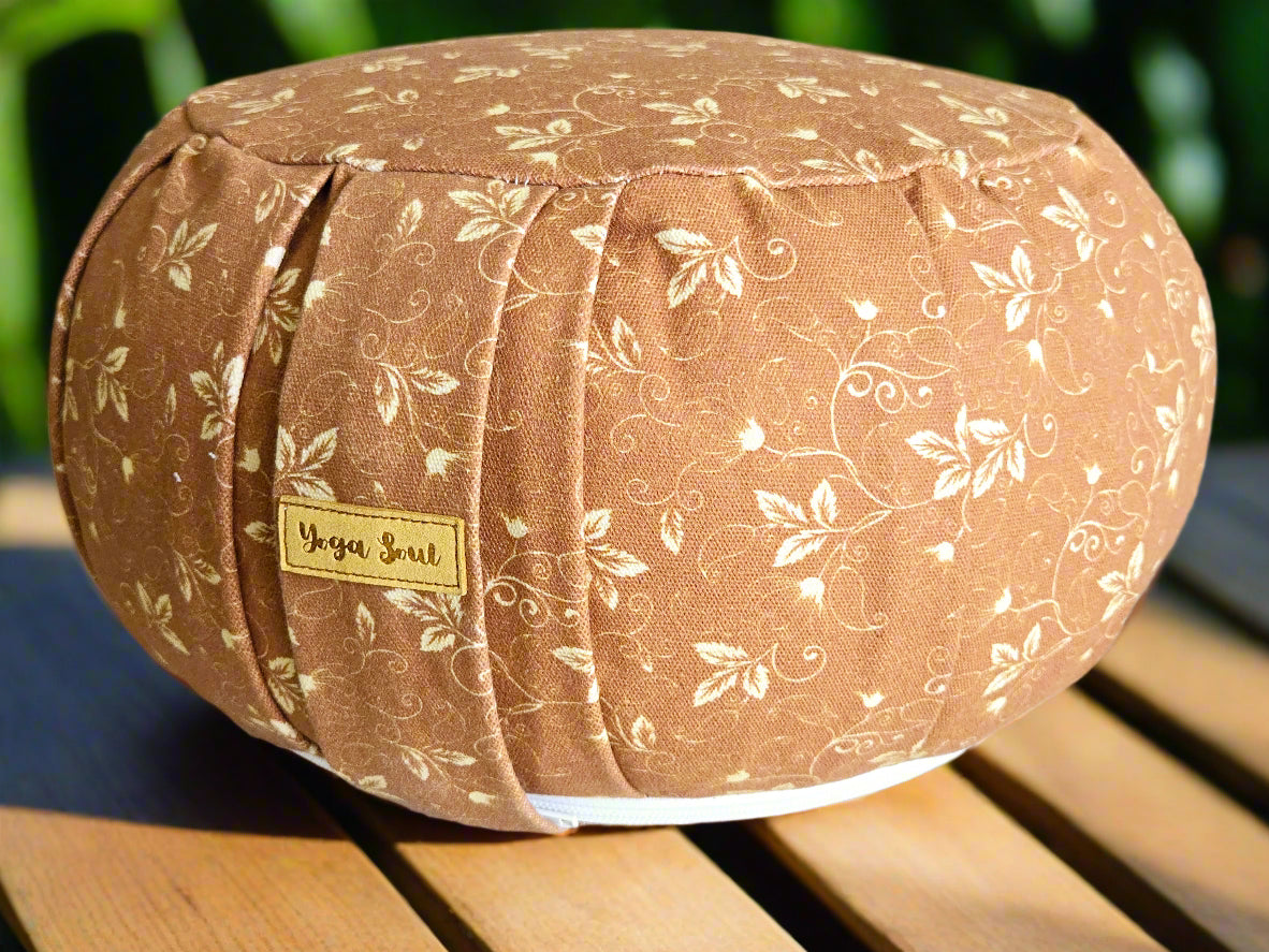 ZAFU Meditation Cushion | Sacred Lotus | Almond - Yoga Soul