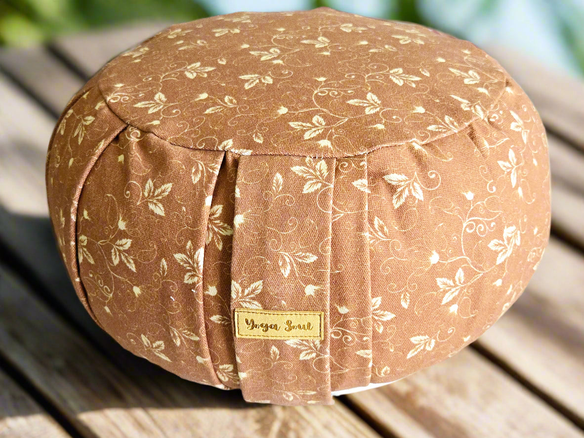 ZAFU Meditation Cushion | Sacred Lotus | Almond - Yoga Soul