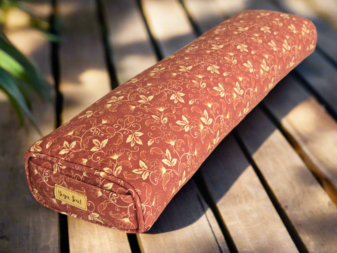 Pranayama Yoga Bolster | Sacred Lotus | Rust - Yoga Soul
