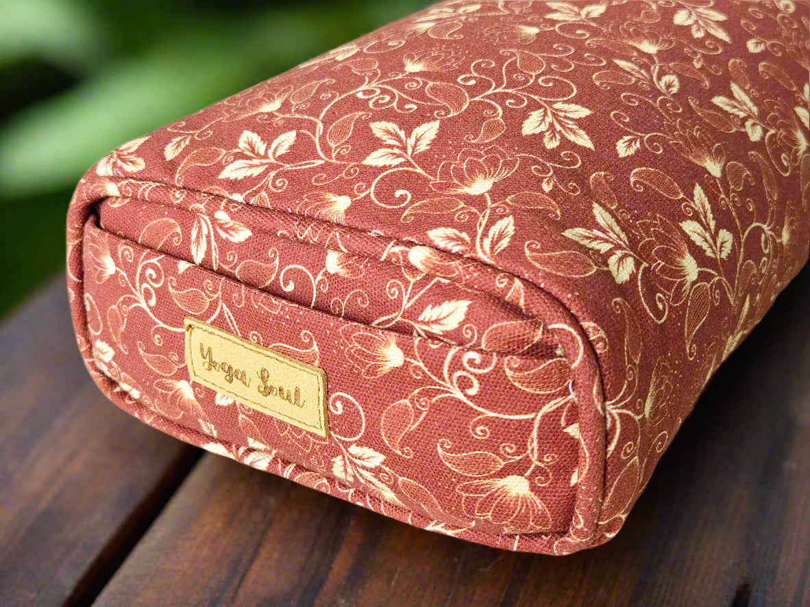 Pranayama Yoga Bolster | Sacred Lotus | Rust - Yoga Soul