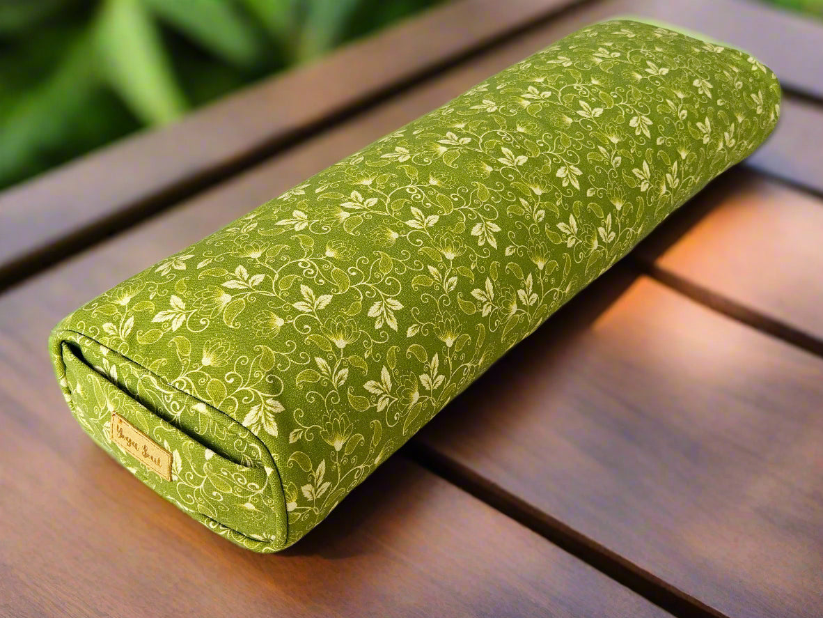 Pranayama Yoga Bolster | Sacred Lotus | Olive Green - Yoga Soul