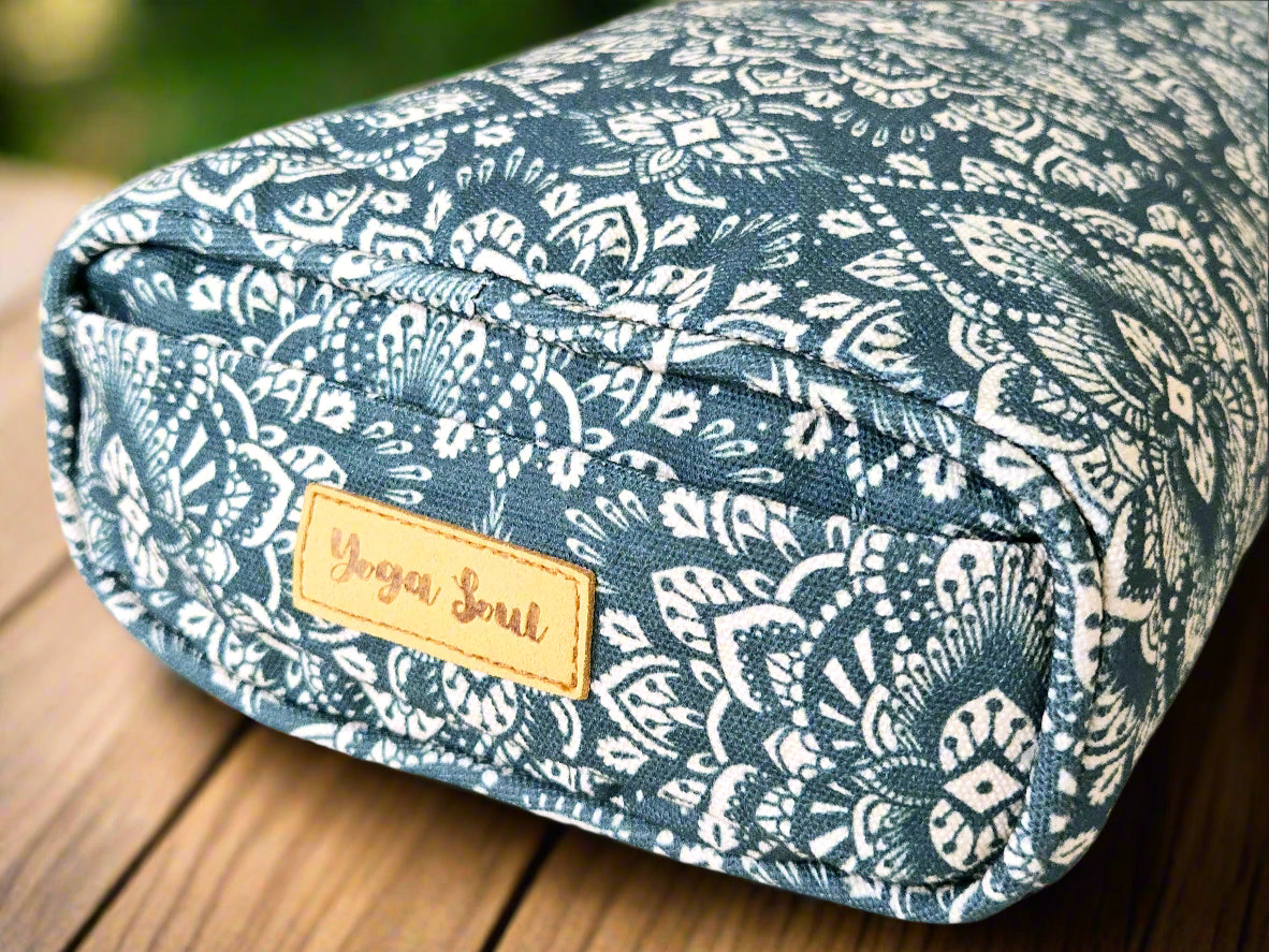 Pranayama Yoga Bolster | Mandala | Trekking Green - Yoga Soul