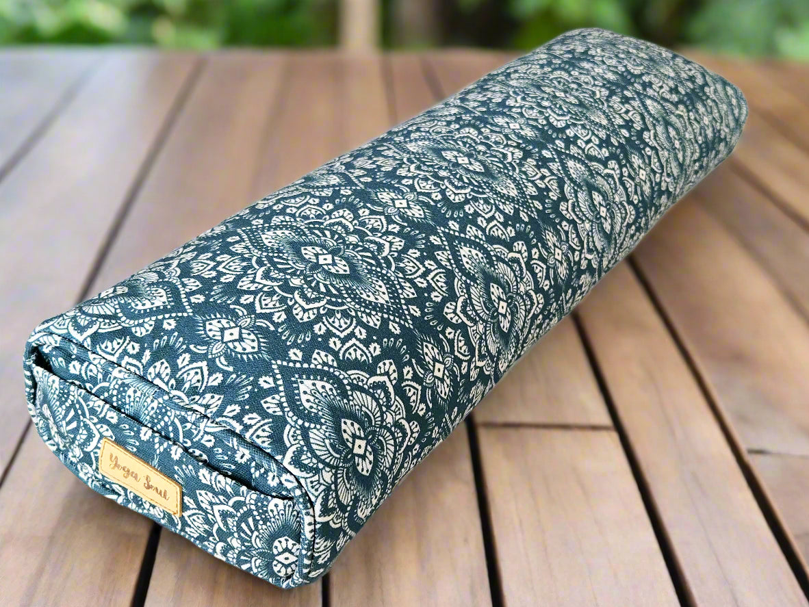 Pranayama Yoga Bolster | Mandala | Trekking Green - Yoga Soul