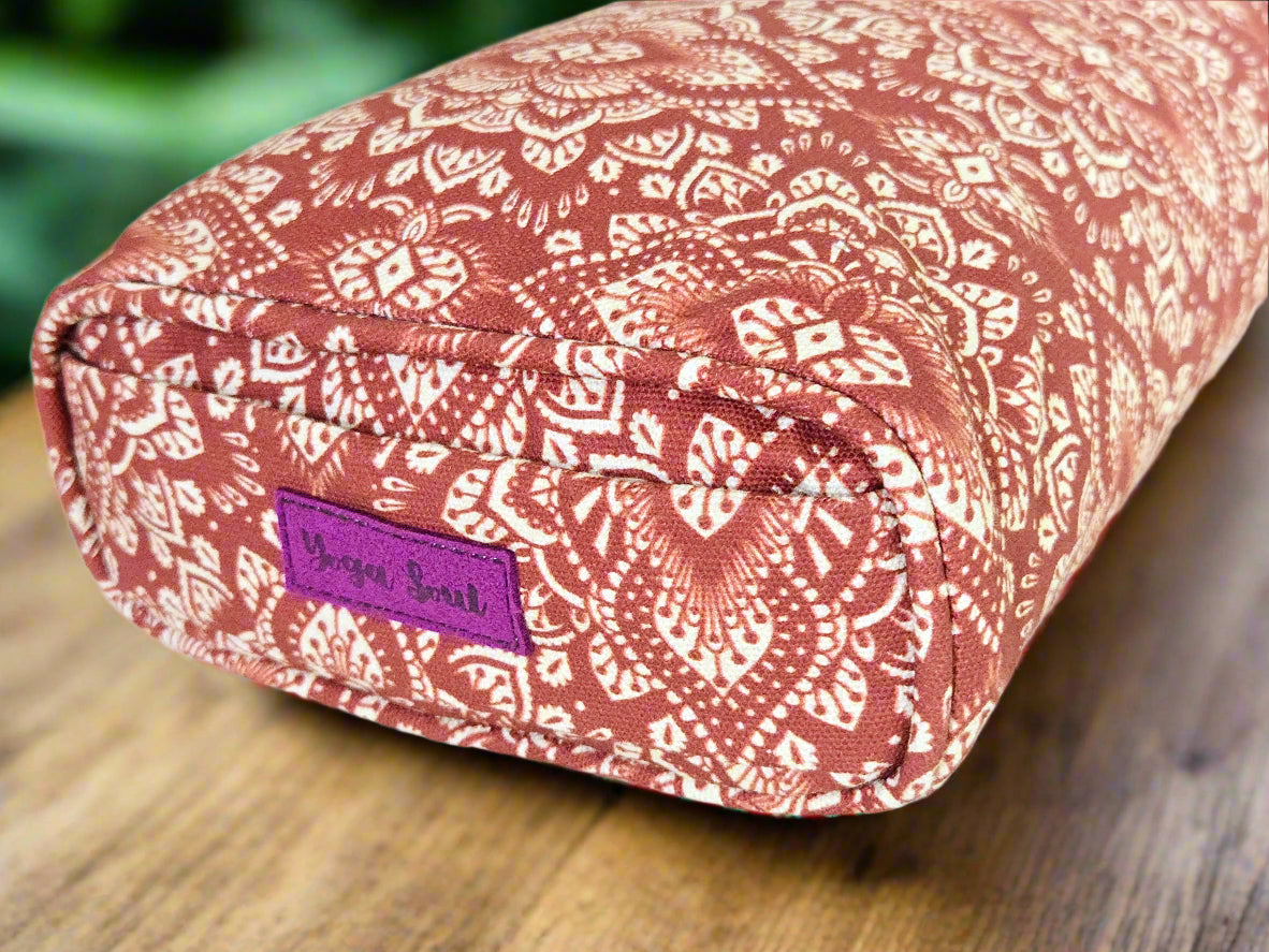 Pranayama Yoga Bolster | Mandala | Rust - Yoga Soul