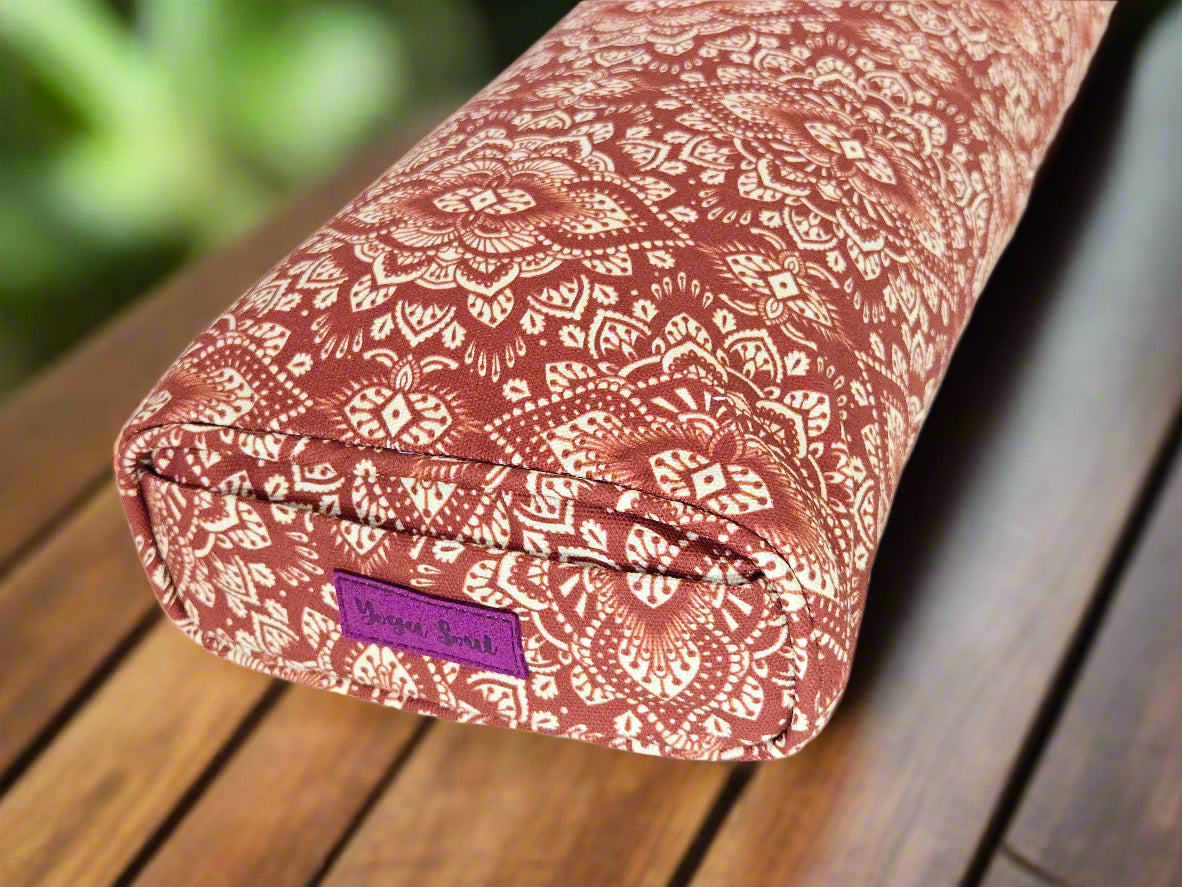 Pranayama Yoga Bolster | Mandala | Rust - Yoga Soul