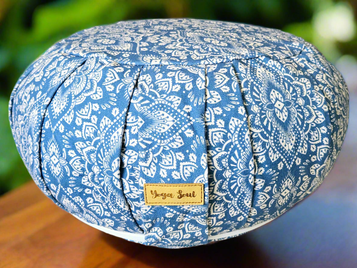 ZAFU Meditation Cushion | Mandala | Indigo Blue - Yoga Soul