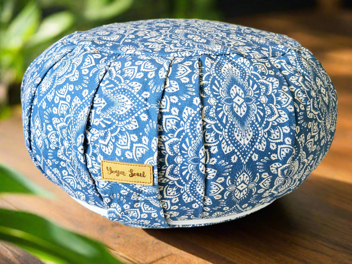 ZAFU Meditation Cushion | Mandala | Indigo Blue - Yoga Soul