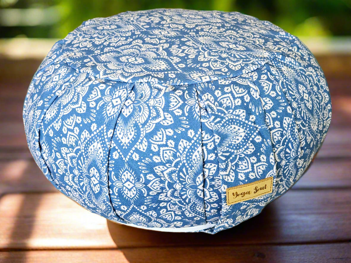 ZAFU Meditation Cushion | Mandala | Indigo Blue - Yoga Soul