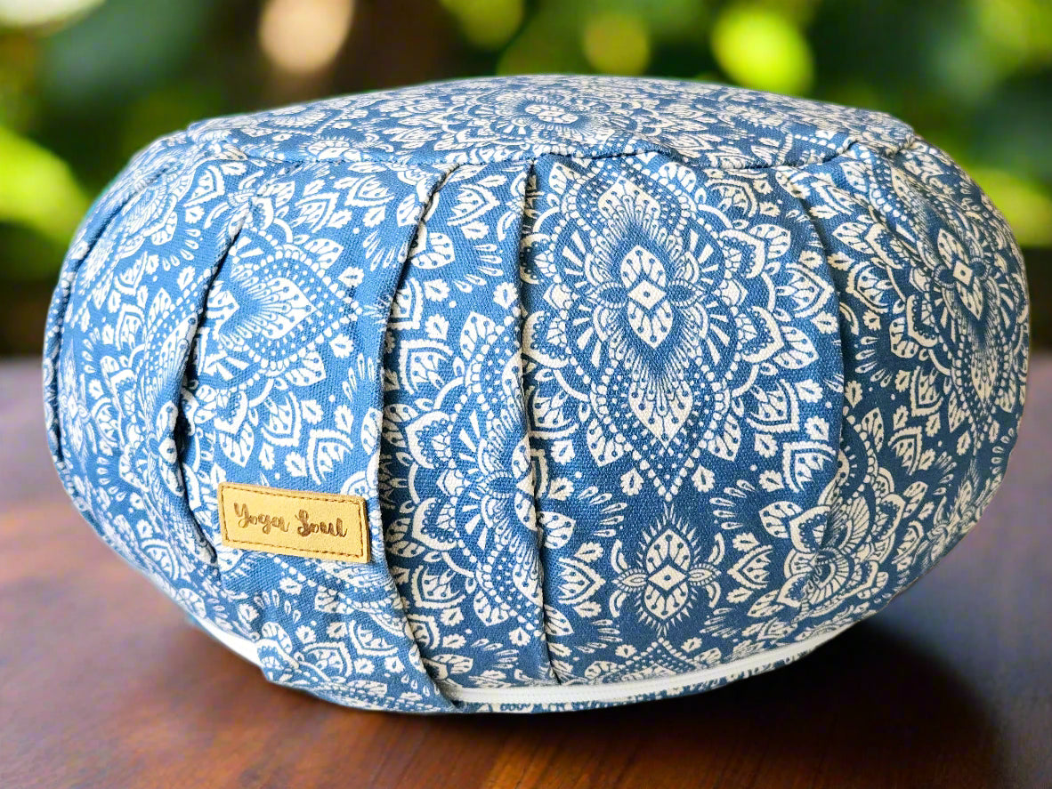 ZAFU Meditation Cushion | Mandala | Indigo Blue - Yoga Soul