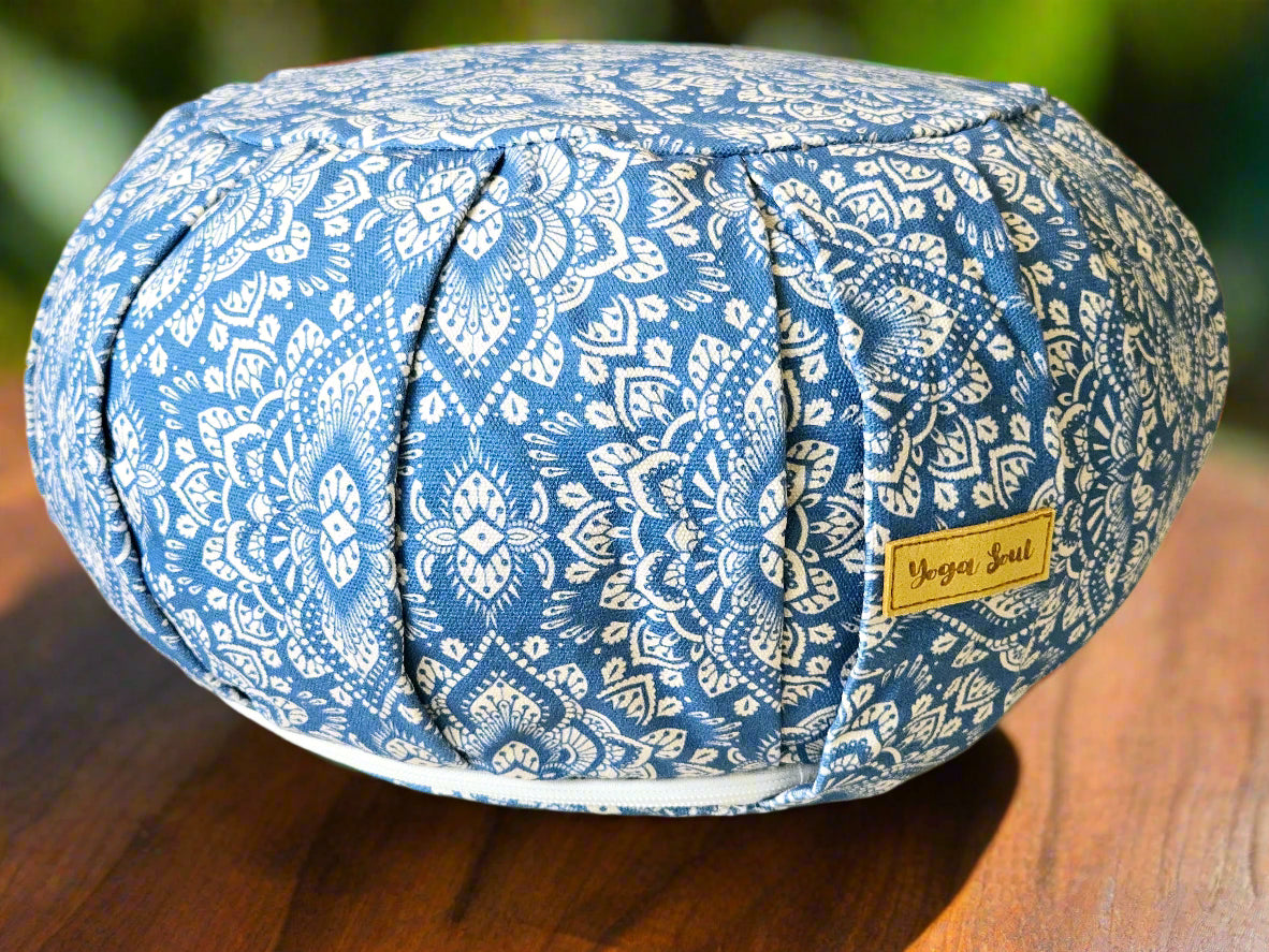 ZAFU Meditation Cushion | Mandala | Indigo Blue - Yoga Soul