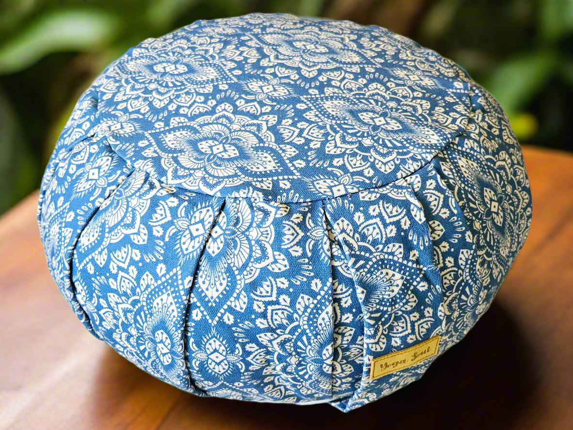 ZAFU Meditation Cushion | Mandala | Indigo Blue - Yoga Soul