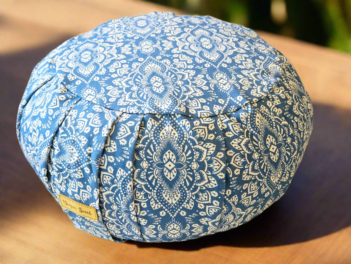 ZAFU Meditation Cushion | Mandala | Indigo Blue - Yoga Soul