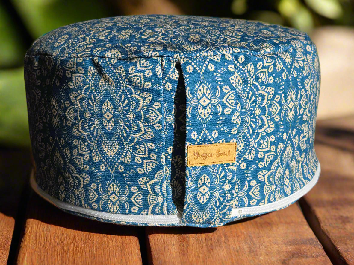 RONDO Meditation Cushion | Mandala | Indigo Blue - Yoga Soul