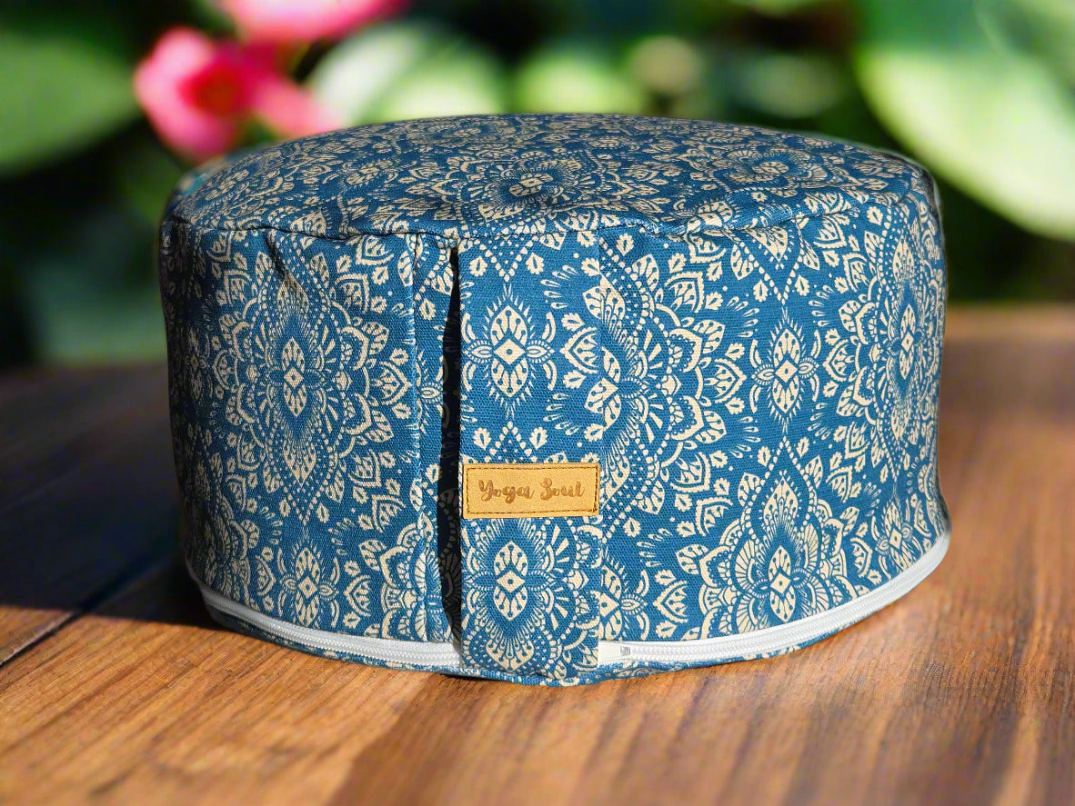 RONDO Meditation Cushion | Mandala | Indigo Blue - Yoga Soul